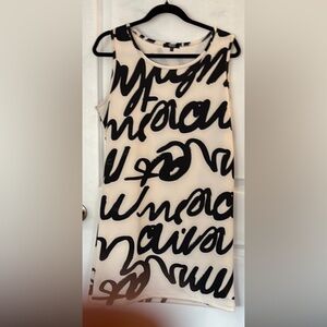 Black and White Sleeveless Mini Dress